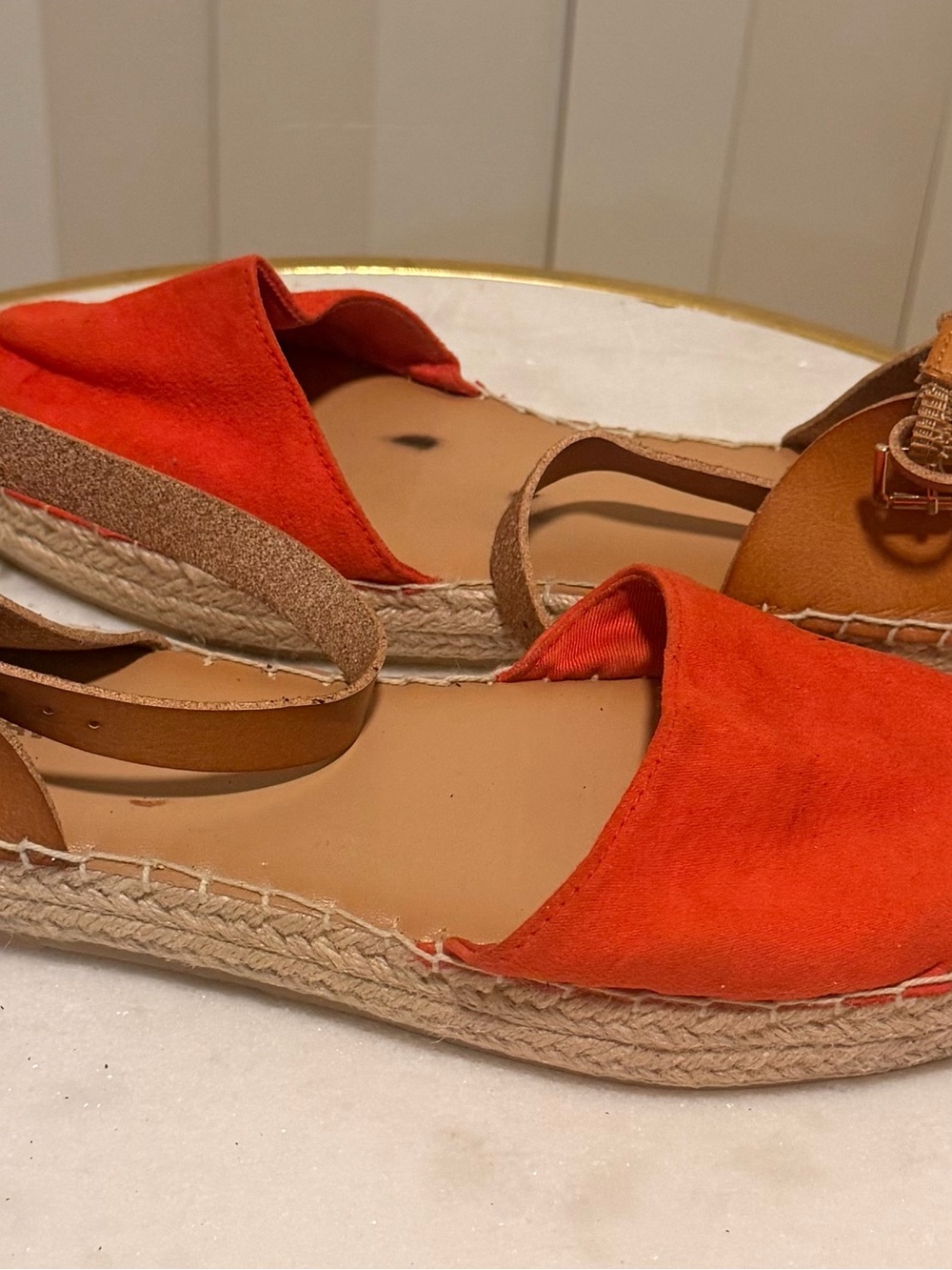 Old Navy Orange Espadrille Slingback Flats